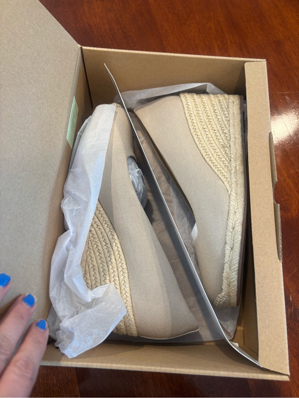 J. Crew Women’s Canvas Wedge Espadrille in Flax Size 9 - Picture 7 of 10